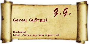 Gerey Györgyi névjegykártya